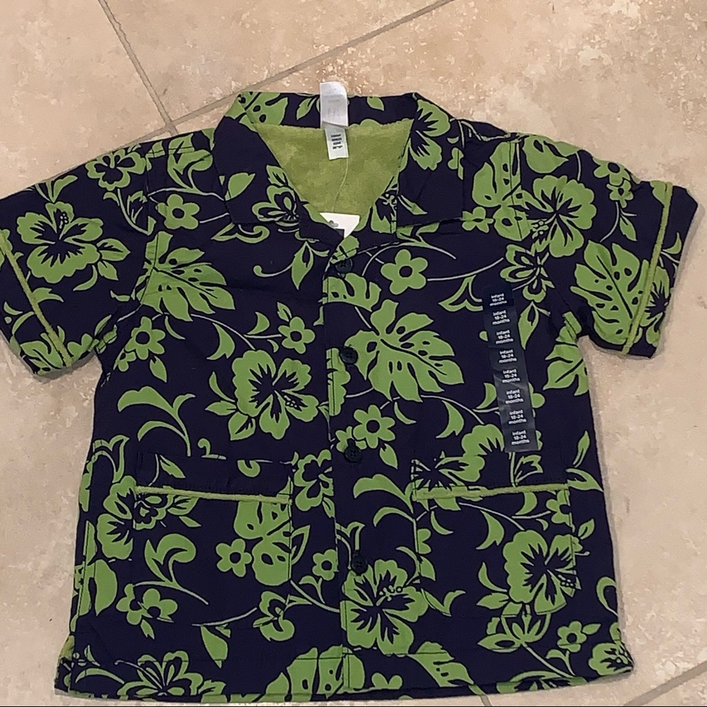 NWT Boys Baby Gap Hibiscus Terry Top 18-24M